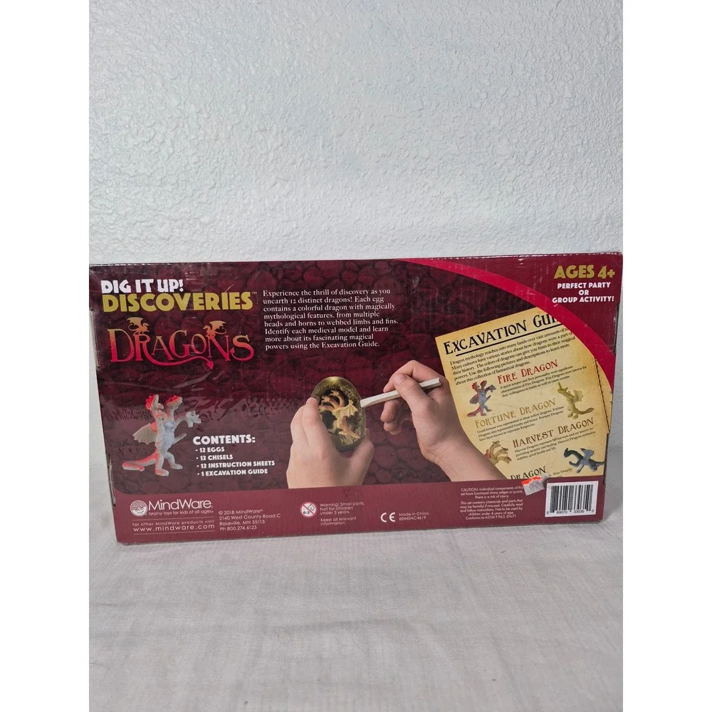 MindWare Dig It Up Discoveries Dragons Excavation Kit 12 Eggs STEM Toy New
